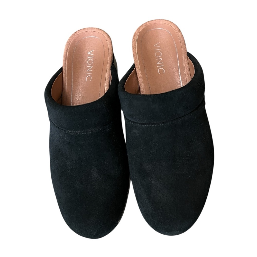 Vionic Kacie black suede orthotic clogs - Picture 3 of 9